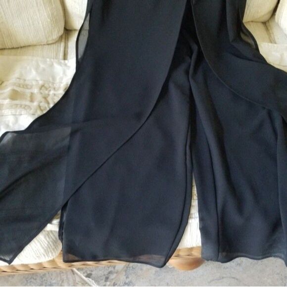 Vtg 90's Sheri Martin NY Sheer Double layer Wrap front jumpsuit - Picture 10 of 10